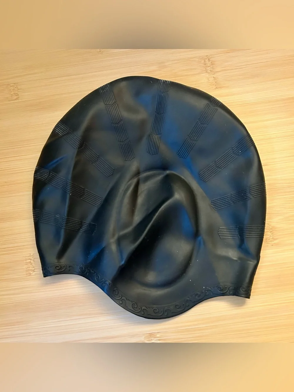 Zoma Over Ear Swim Cap Premium Silicone Ergonomic Comfort Adult Thick Hair Black